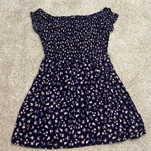 Smocked Floral Off the Shoulder Dress